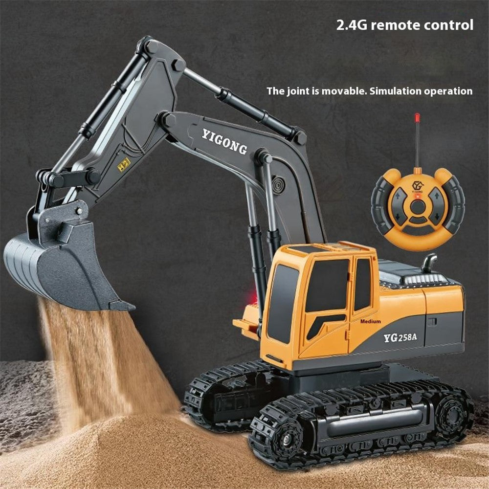 BC1033 6 Channel Alloy RC Excavator Realistic Digging Tracked Engineering Vehicle Children Toy