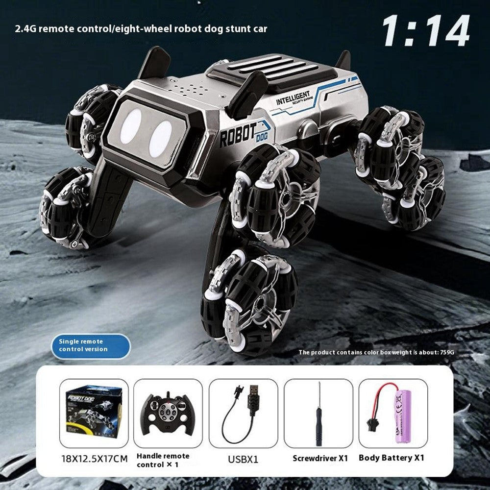 YL-120 2.4G RC Car 8-Wheel Robot Dog Stunt Vehicle Climbing Deformation Drift Remote Control Toy