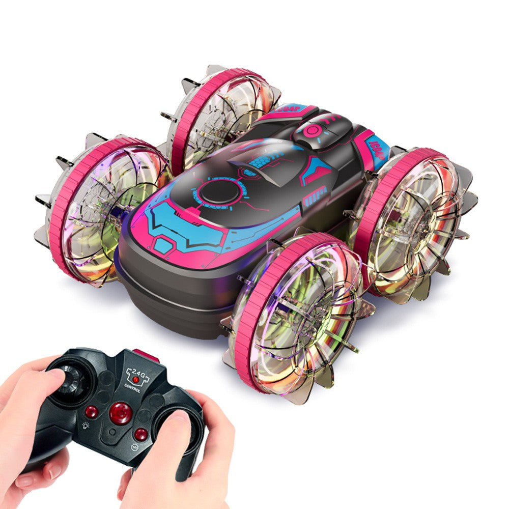 JC04P 2.4G Remote Control 4WD Amphibious Stunt Car Toy Gift with LED Lights, Single Controller (CE / CPC / ASTM / EN71 Certified)