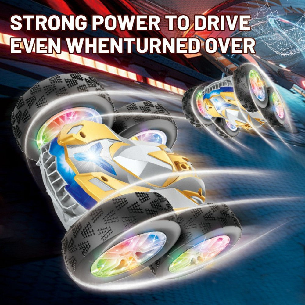 998 Remote Control Stunt Car Kids 2.4G Double Sided Flip Rolling Vehicle Toy with Cool Light