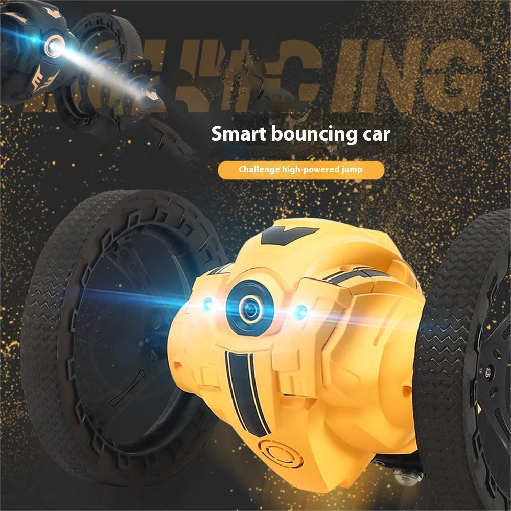 Stunt RC Car Remote Control 360 Degree Rotation Light Music Rechargeable Bounce Vehicle Kids Toy