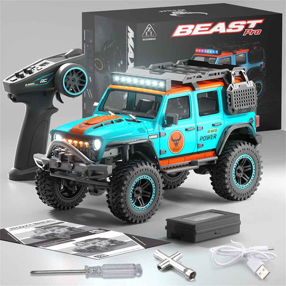 ZLL SG206PRO Brushed Motor RC Rock Crawler 1 / 20 Scale 4WD Off Road Vehicle with LED Light High Speed Car Toy, Single Battery