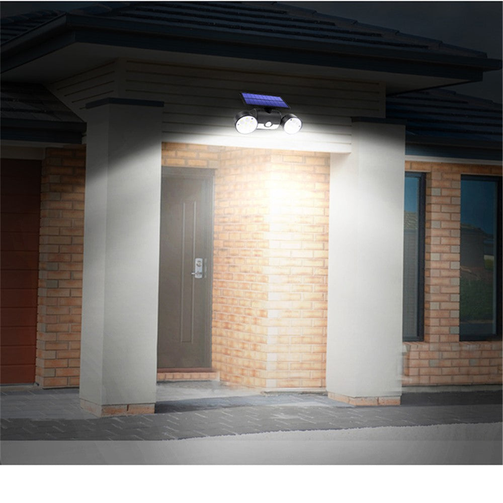 30-LED Solar Light Dual Head Solar Lamp PIR Motion Sensor Spotlight Waterproof Wall Outdoor Lights