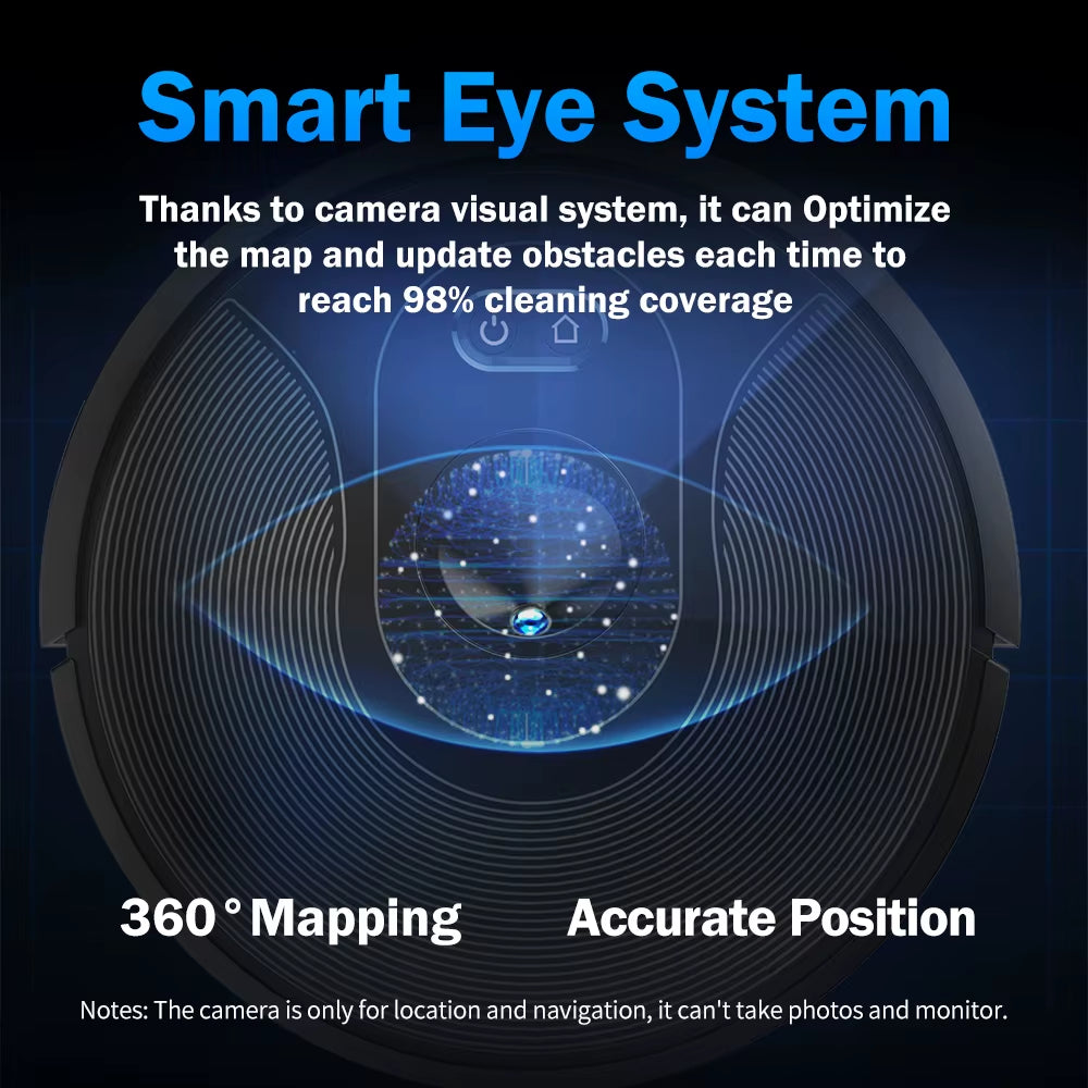 Robot Vacuum Cleaner X6 ,Visual Navigation,App Virtual Barrier,6000Pa Suction,Smart Home Mop,Floor Carpet Washing Tool