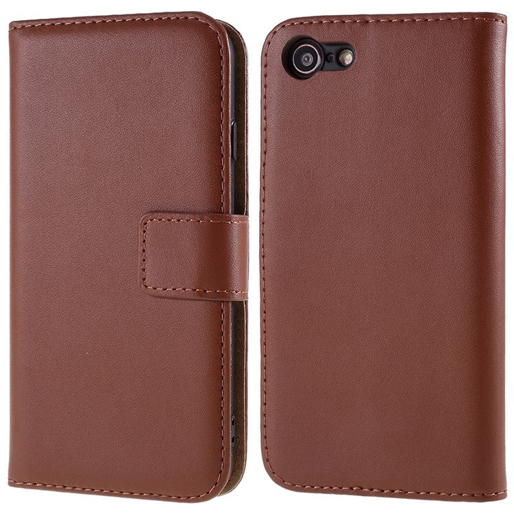 Stand Function Genuine Leather Wallet Flip Case with Secure Magnetic Closure for iPhone 8 / 7 / SE (2020) / SE (2022)