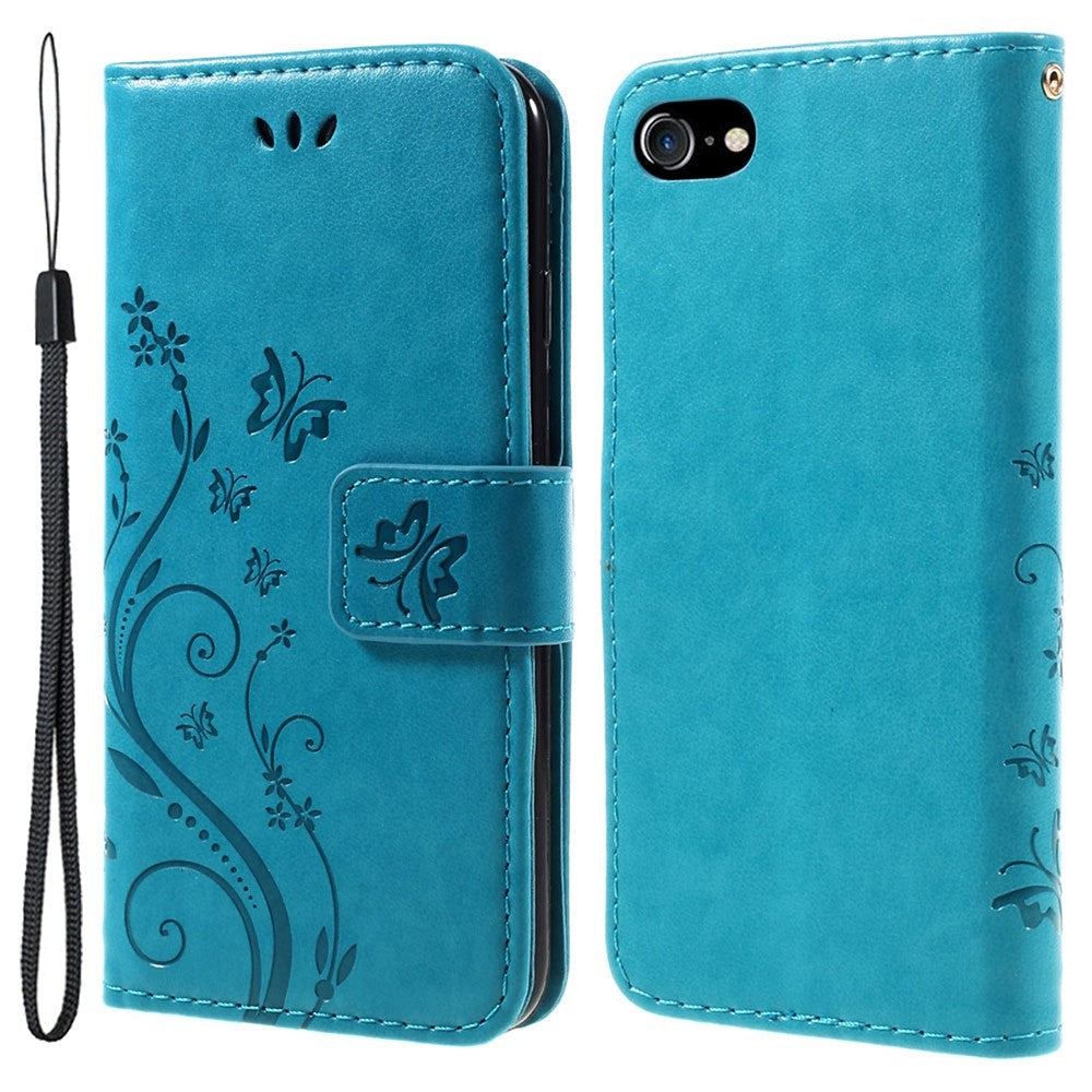 PU Leather Case for iPhone SE (2020) / SE (2022) / 8 / 7 4.7 inch Phone Wallet Cover with Strap