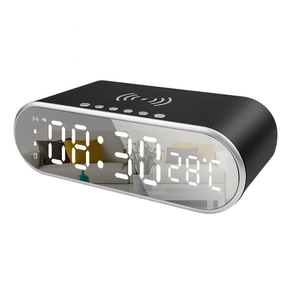 W628 Alarm Clock 15W Wireless Charger Thermometer Calendar Snooze Functions Alarm