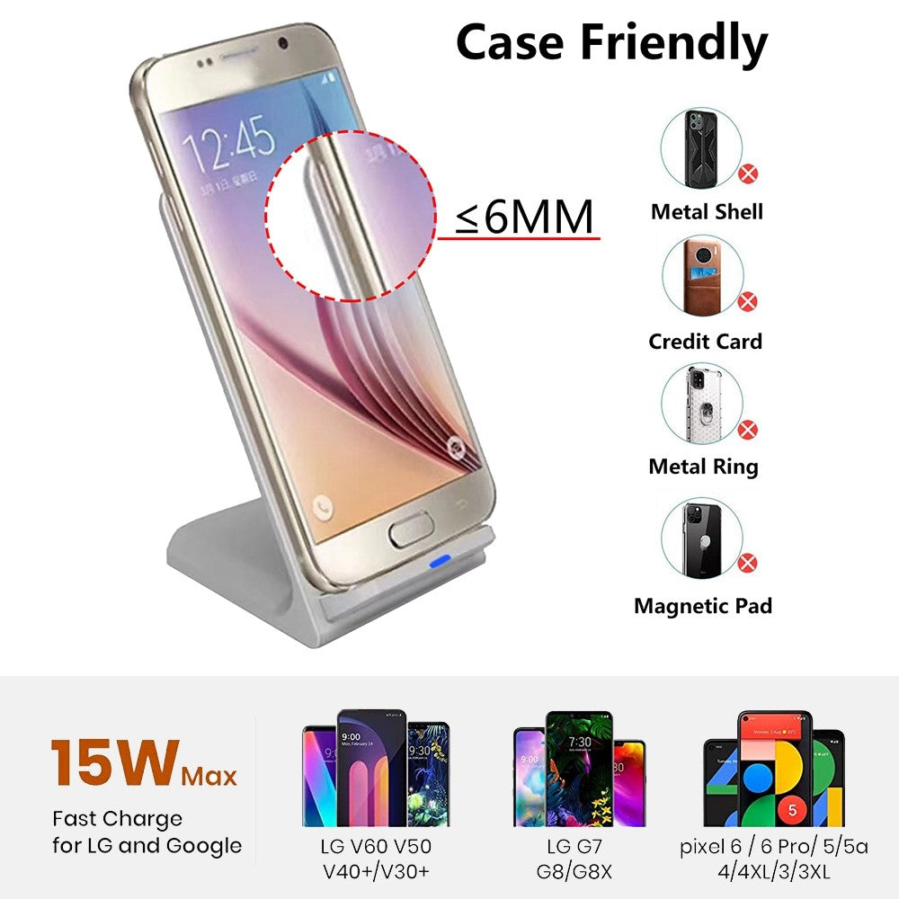 Z2 15W Wireless Charger Fast Charging Mobile Phone Cradle Stand for iPhone Samsung Huawei Xiaomi