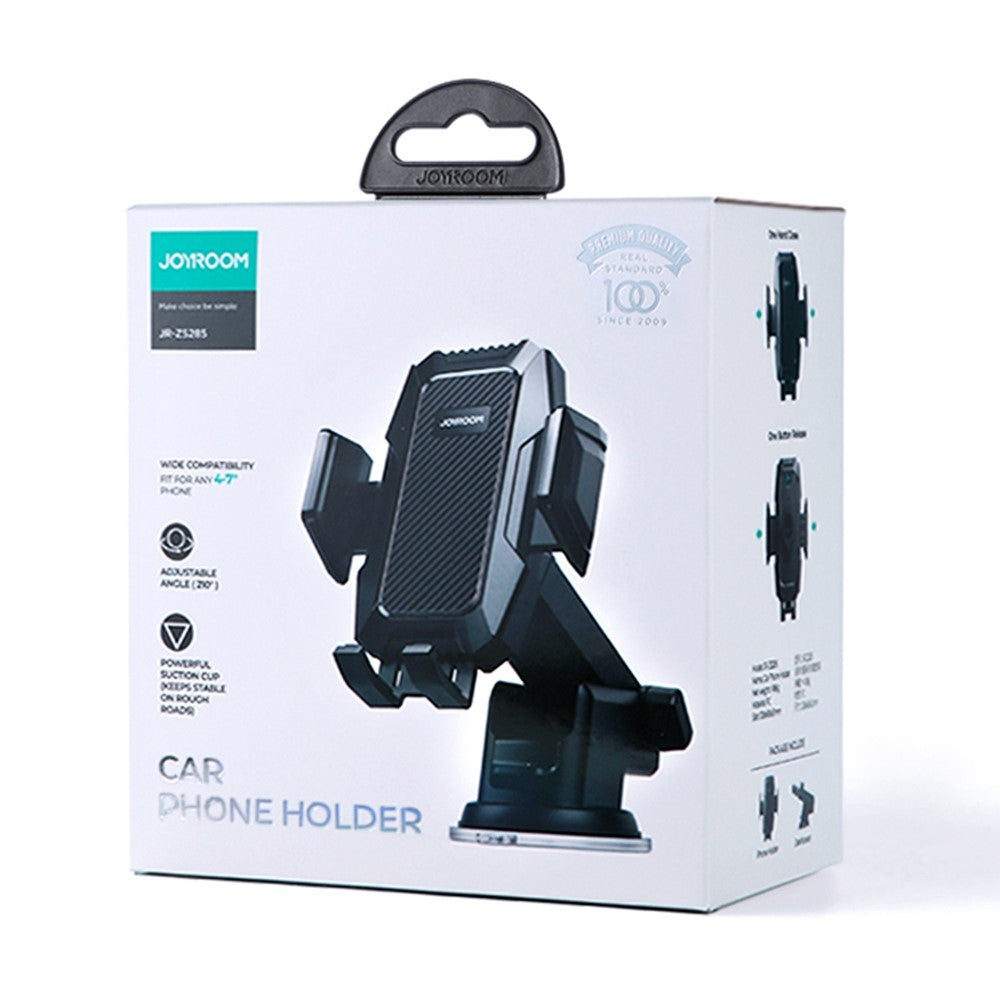 JOYROOM JR-ZS285 Angle-adjustable Car Phone Holder Strong Suction Mobile Phone Clamp Mount for Dashboard Windshield Air Vent Desktop