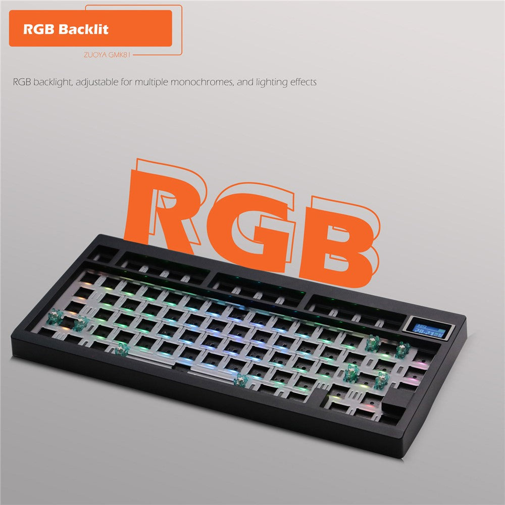 GMK81 RGB Backlight Hot Swappable Wireless+USB-C Wired+Bluetooth-compatible Mechanical Keyboard Kit