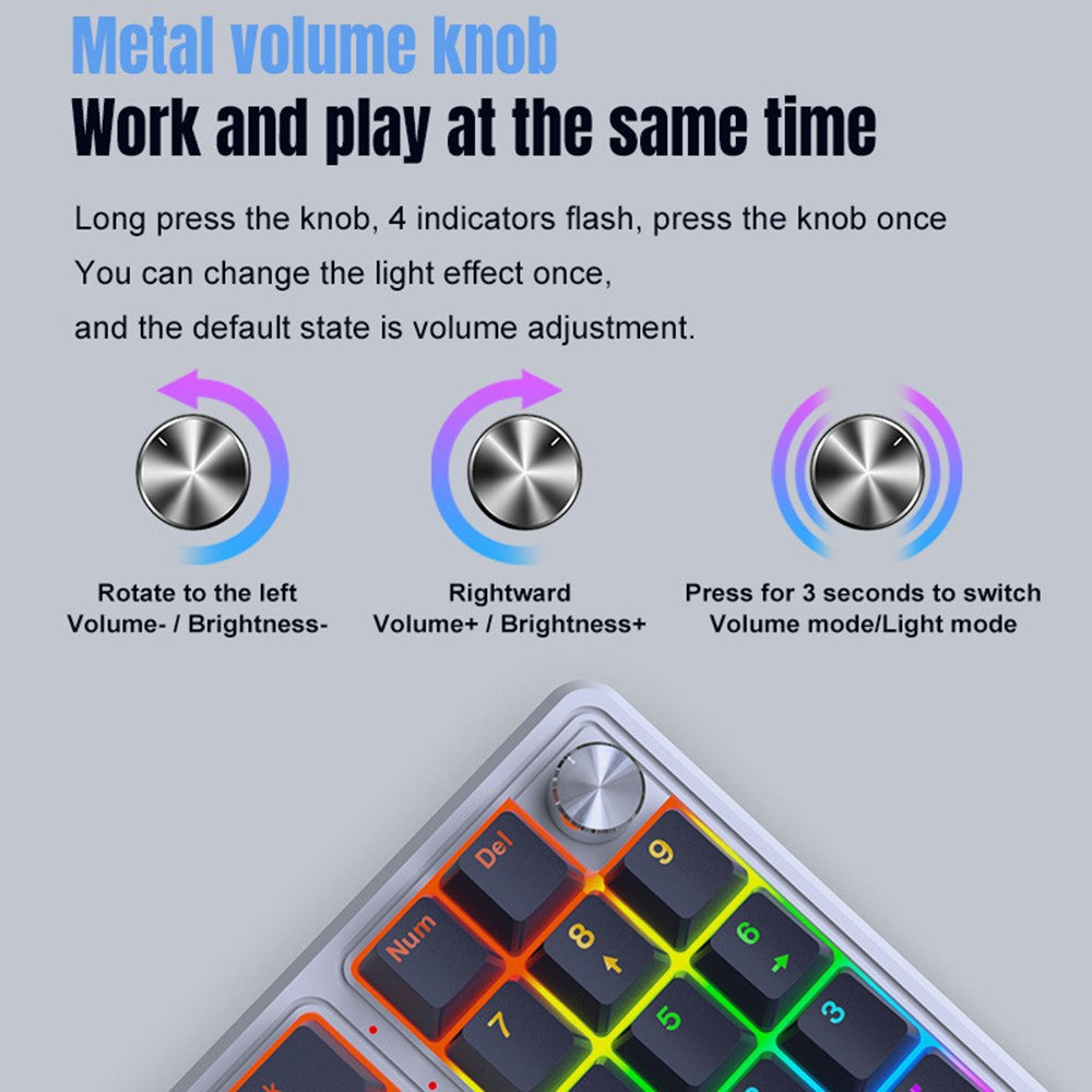Y-FRUITFUL K78 Mechanical Keyboard 78 Keys RGB Backlit Wired Gaming Office Computer Keyboard
