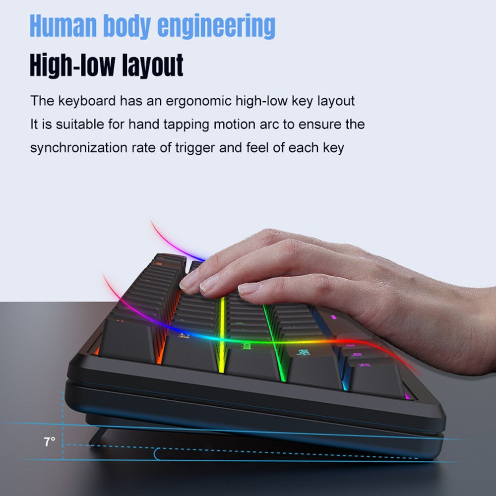 Y-FRUITFUL K78 Mechanical Keyboard 78 Keys RGB Backlit Wired Gaming Office Computer Keyboard