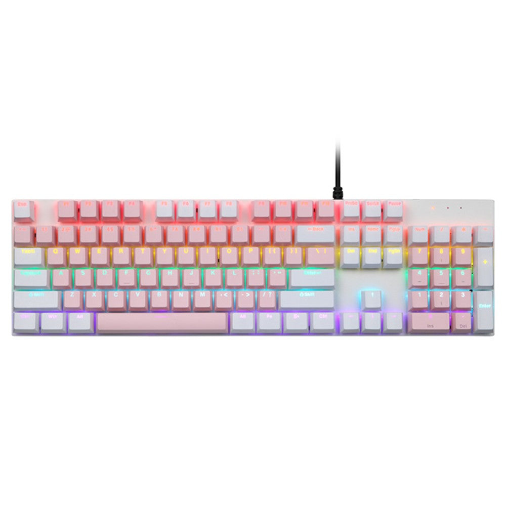 Y-FRUITFUL K135 104-Key RGB Mechanical Keyboard Gaming Office Waterproof Keyboard Blue Switches