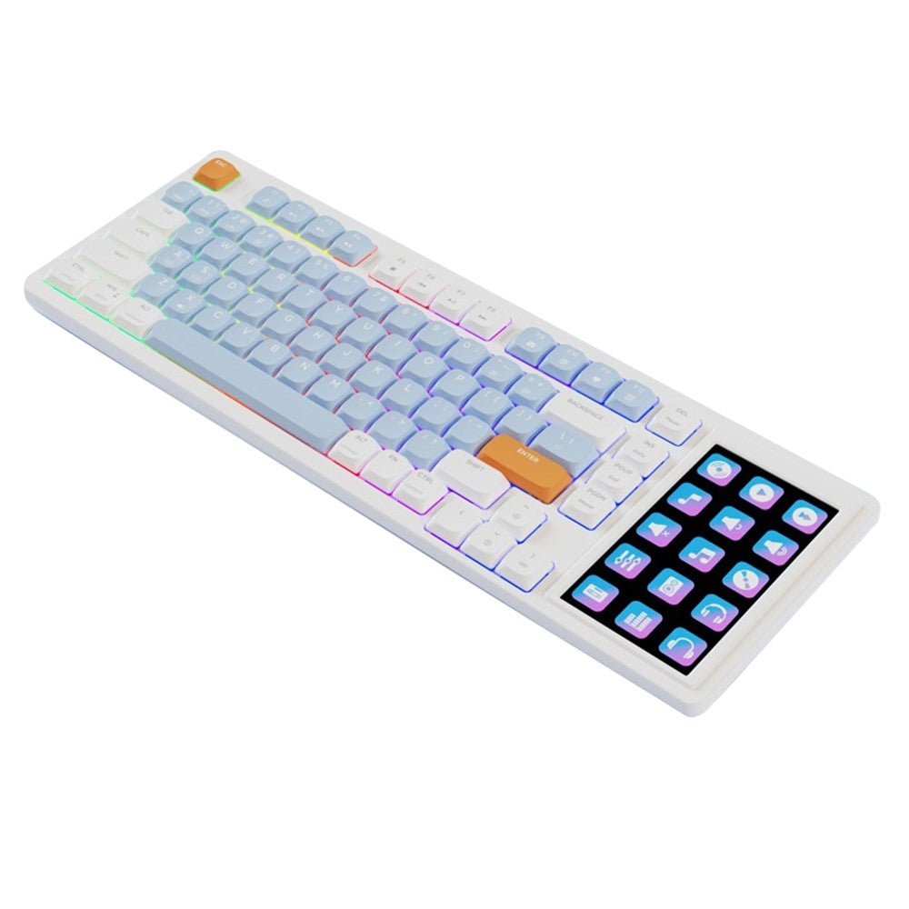 AJAZZ AKP815 81 Keys Low Profile Mechanical Keyboard with 4.95 Inch LCD Color Screen RGB Light Wired Keyboard