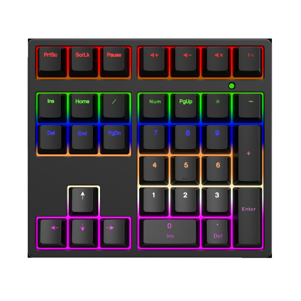 A36 RGB Backlit Mini Mechanical Keyboard with Numpad 34 Keys Type-C Wired Keyboard