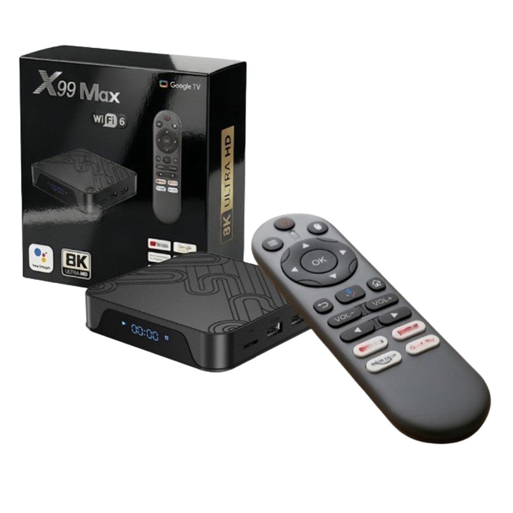 X99 MAX 2+8GB Android 14 TV Box RK3518 WiFi 6 4K HD Media Player with Bluetooth-compatible 5.0 Voice Remote Control