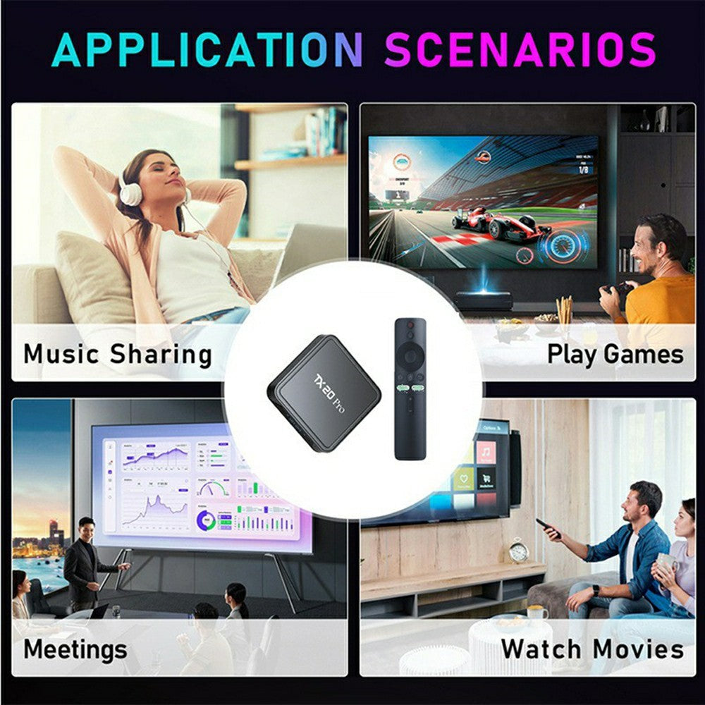 TX20 Pro 16+256GB Android 15 TV Box 12K Ultra HD Dual WiFi Bluetooth-compatible Voice Remote Control Media Player