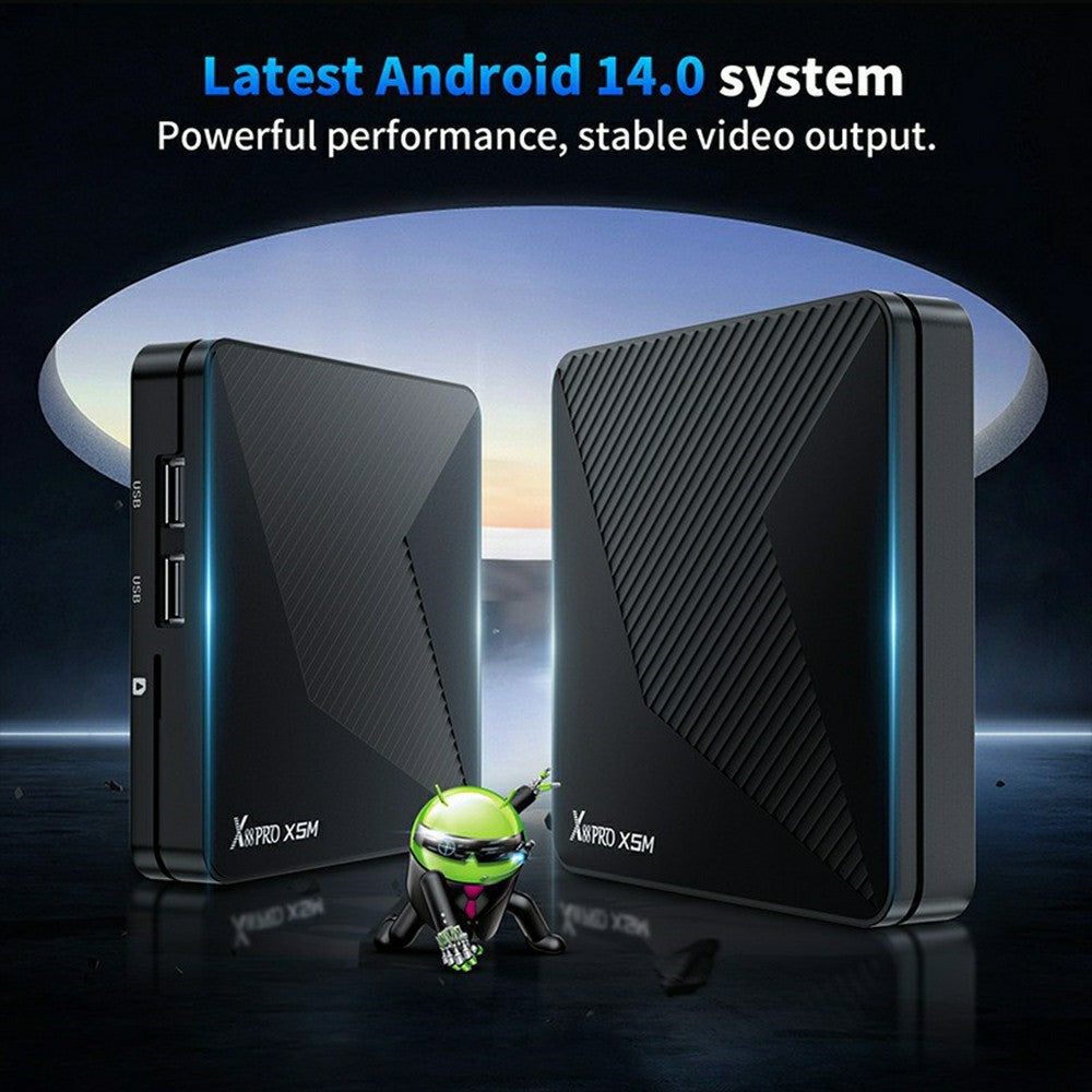 X88 PRO X5M 2+16GB Android 14 TV Box S905 6nm 4K HDR10+ WiFi 6 Bluetooth-compatible 5.0 with Voice Remote Control for Streaming