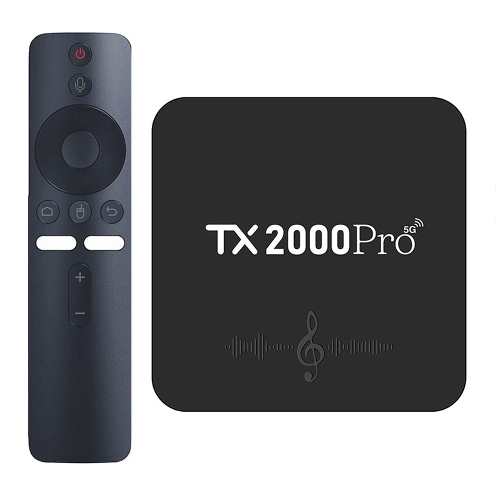 TX2000Pro 16+256GB Android TV Box 4K UHD Quad Core A53 Dual WiFi BT5.0 Media Player for Home Entertainment