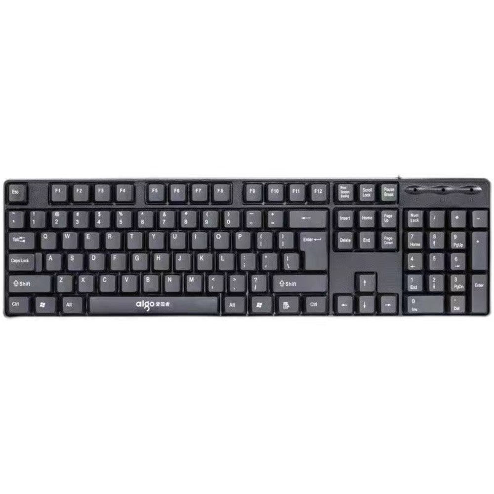 AIGO W921 Computer Wired Keyboard USB Wired Full Size 104-Key Ergonomic Design USB Cable Keyboard for Home and Office