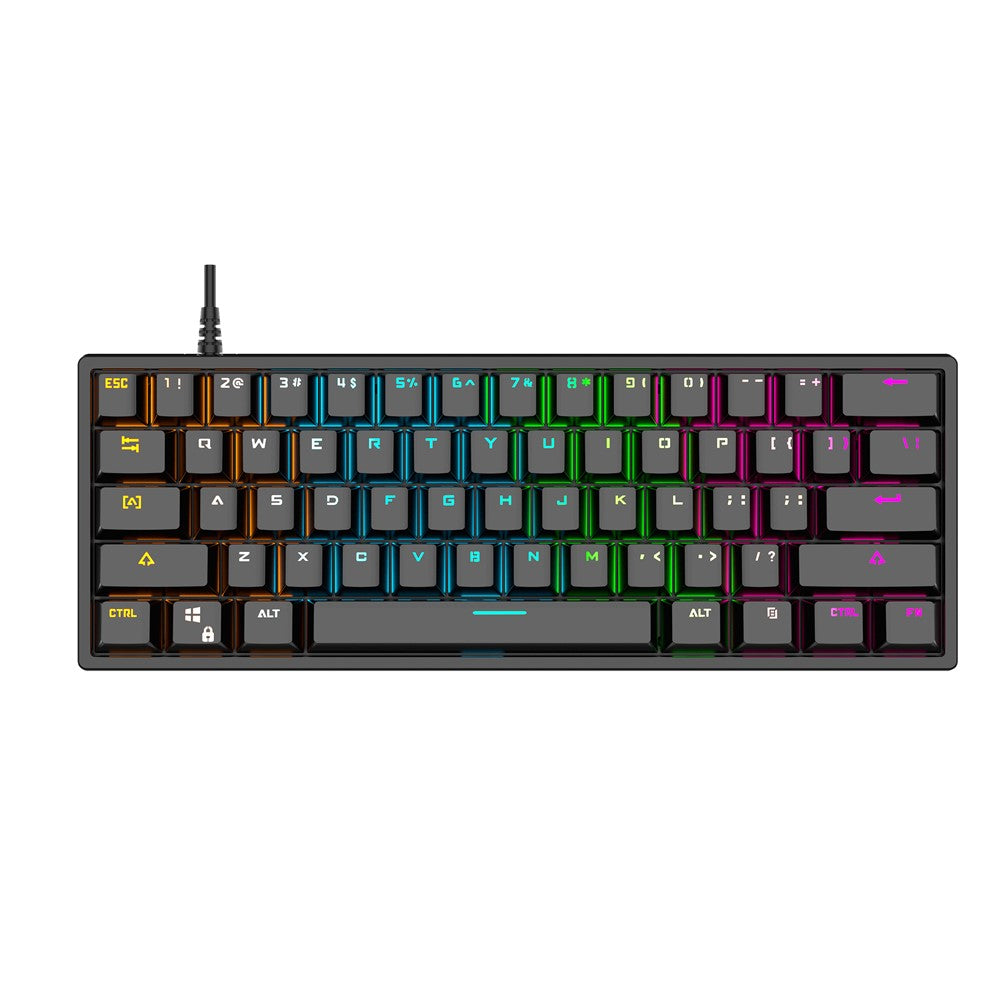 BAJEAL G101 Colorful RGB Backlit Mechanical Gaming USB Wired Keyboard Backlight Office Keyboard 61 Keys for Laptop PC Desktop Computer