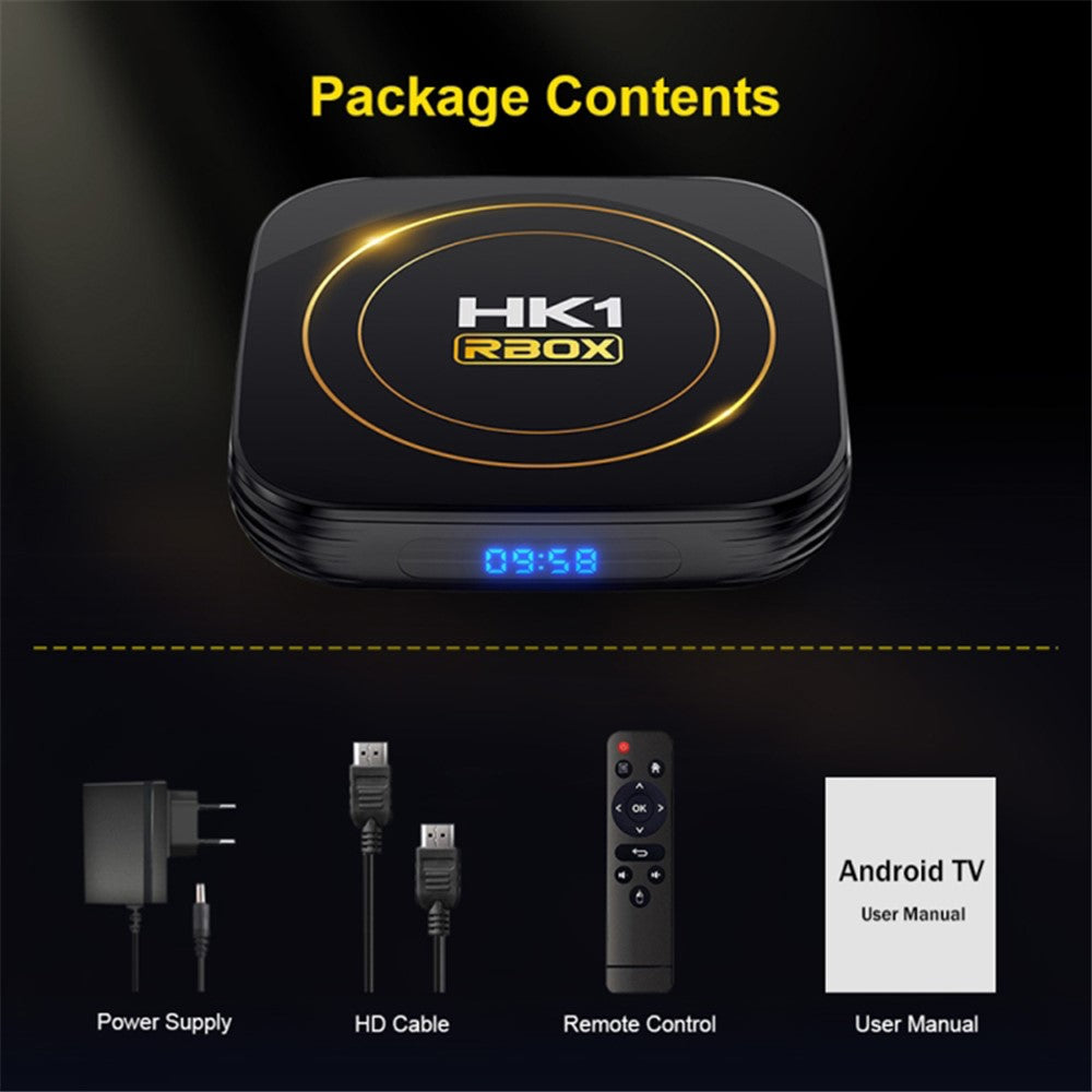 HK1 RBOX-H8S 4K Ultra HD Mini Smart TV Box 4GB+64GB Dual-band WiFi Android 12.0 TV Box