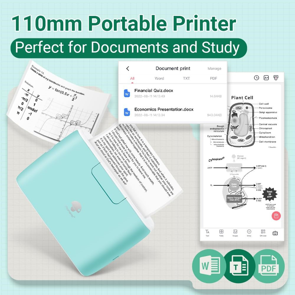 PHOMEMO M04S Mini Bluetooth-compatible Inkless Thermal Printer Wireless Photos Labels Notes Printer