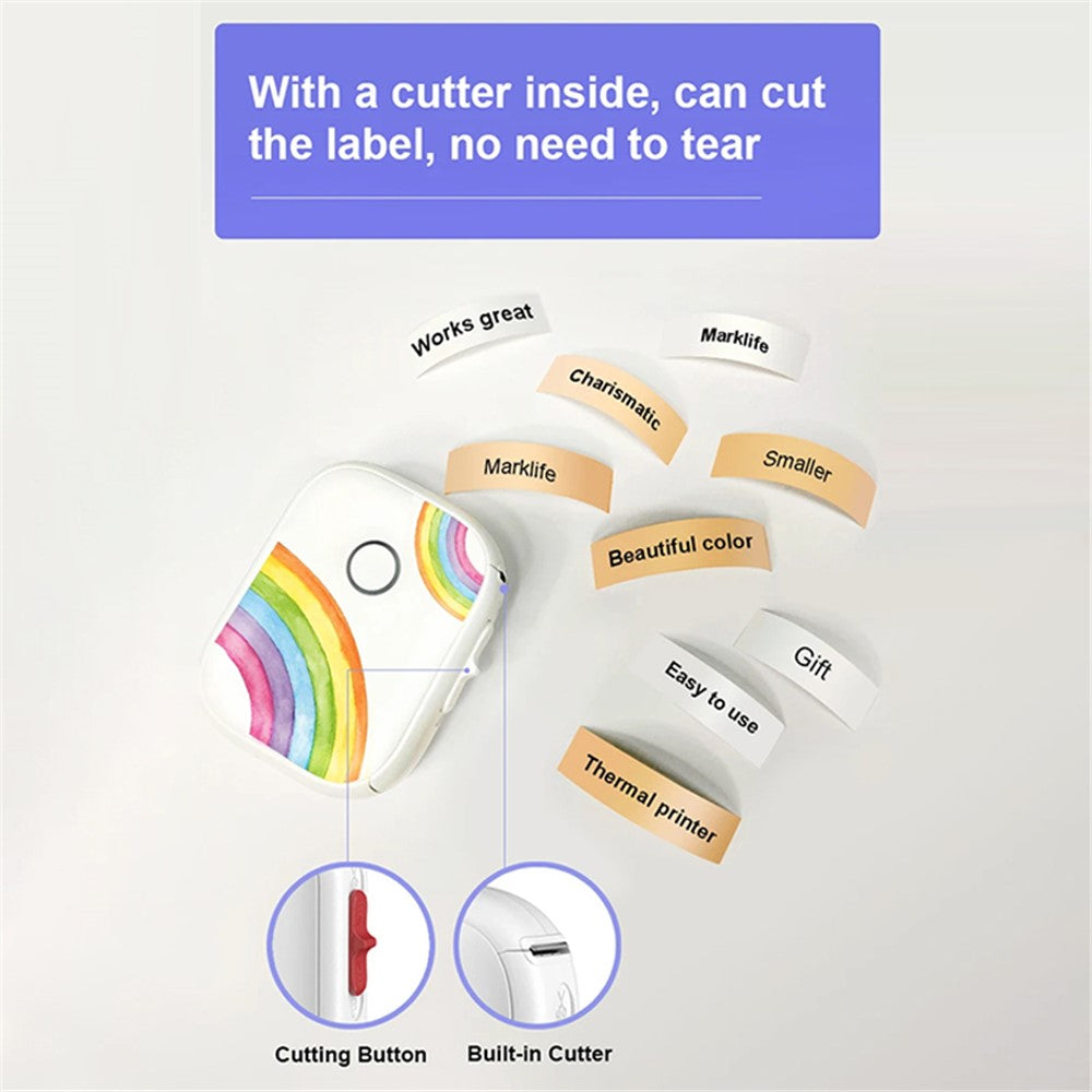 MARKLIFE P12 Mini Home Bluetooth-compatible Inkless Thermal Printer Wireless Labels Notes Printer