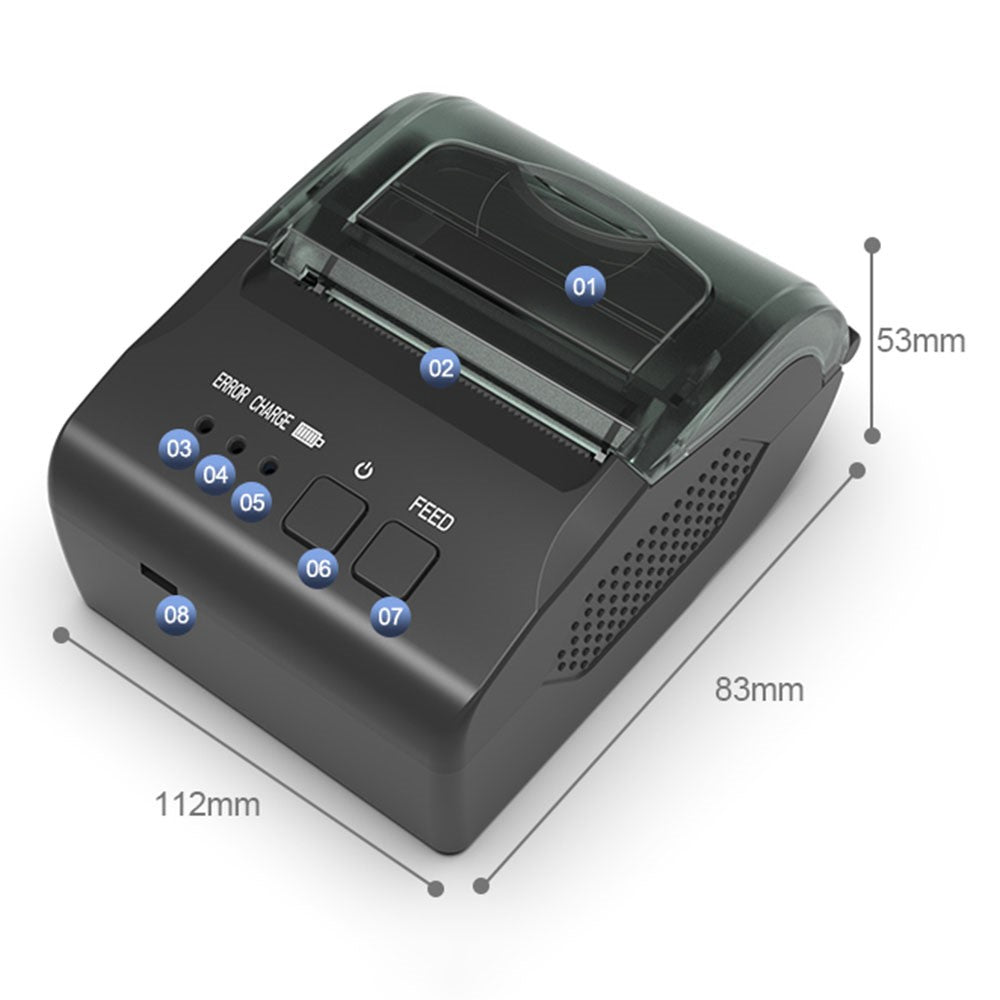 ZJ-5810 58mm Handheld Thermal Receipt Printer USB Bluetooth-compatible Portable Printer
