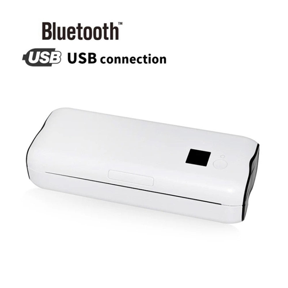 A4 Mini Phone Bluetooth-compatible USB Connection Inkless Printer Rechargeable ABS Thermal Photo Printer with 50 Print Papers