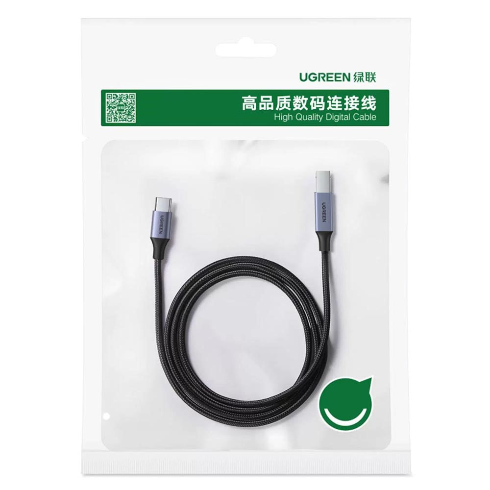 UGREEN US370 80805 1m USB C to USB B 2.0 Cable Braided Printer Cable for Epson / MacBook Pro / HP / Canon / Samsung