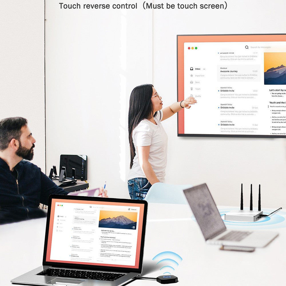 LEMORELE K12U Wireless Display Adapter 4K HD Screen Mirroring Transmitter and Receiver Kit