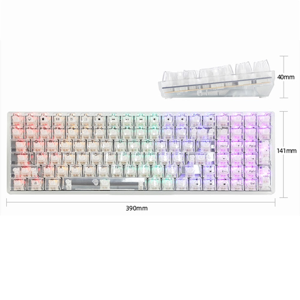 Y-FRUITFUL K10 Mechanical Gaming Keyboard 100 Keys Type-C Wired Clear Keyboard with RGB Light
