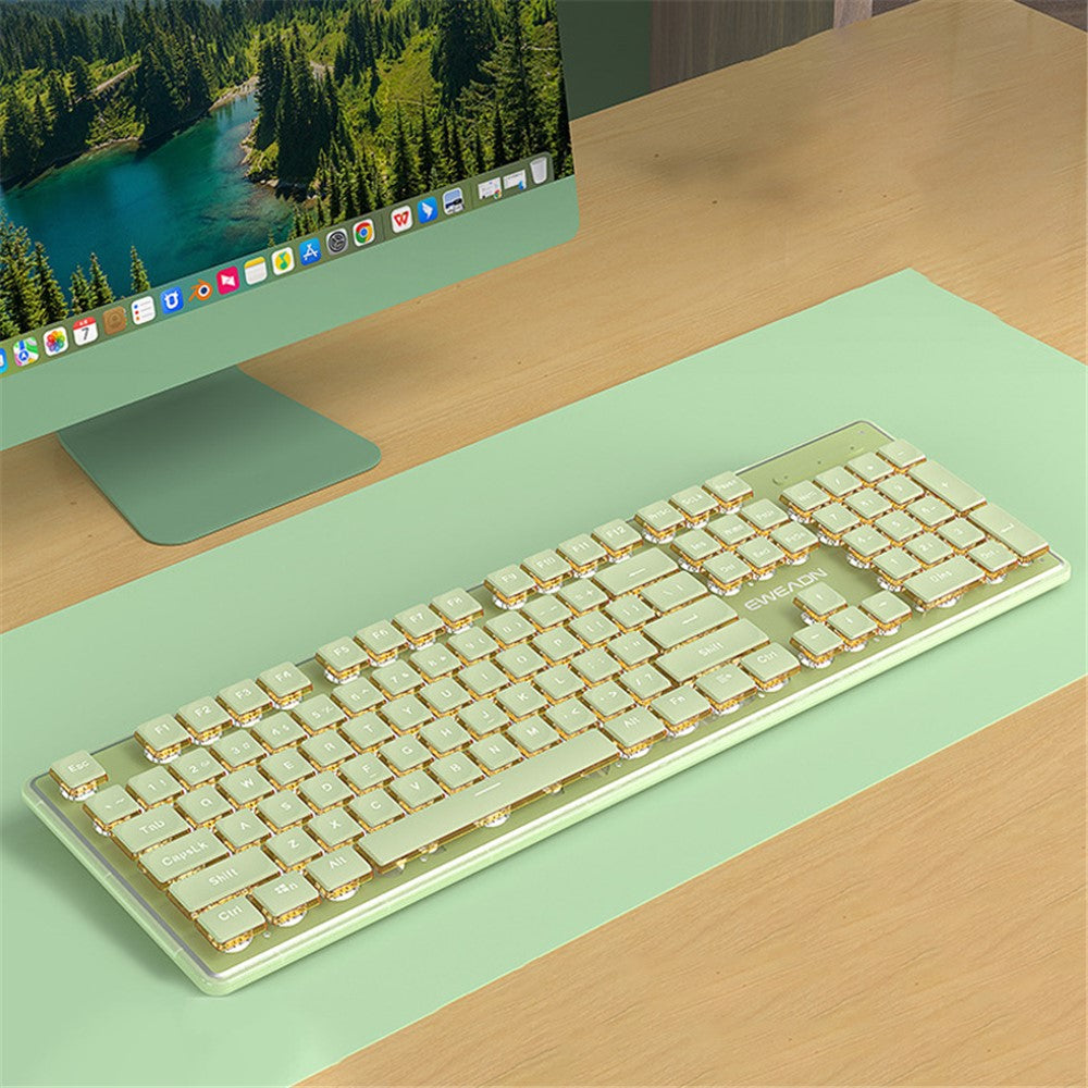 EWEADN V3 Home Office Computer Laptop Mute Keyboard USB Wired Backlit Keyboard