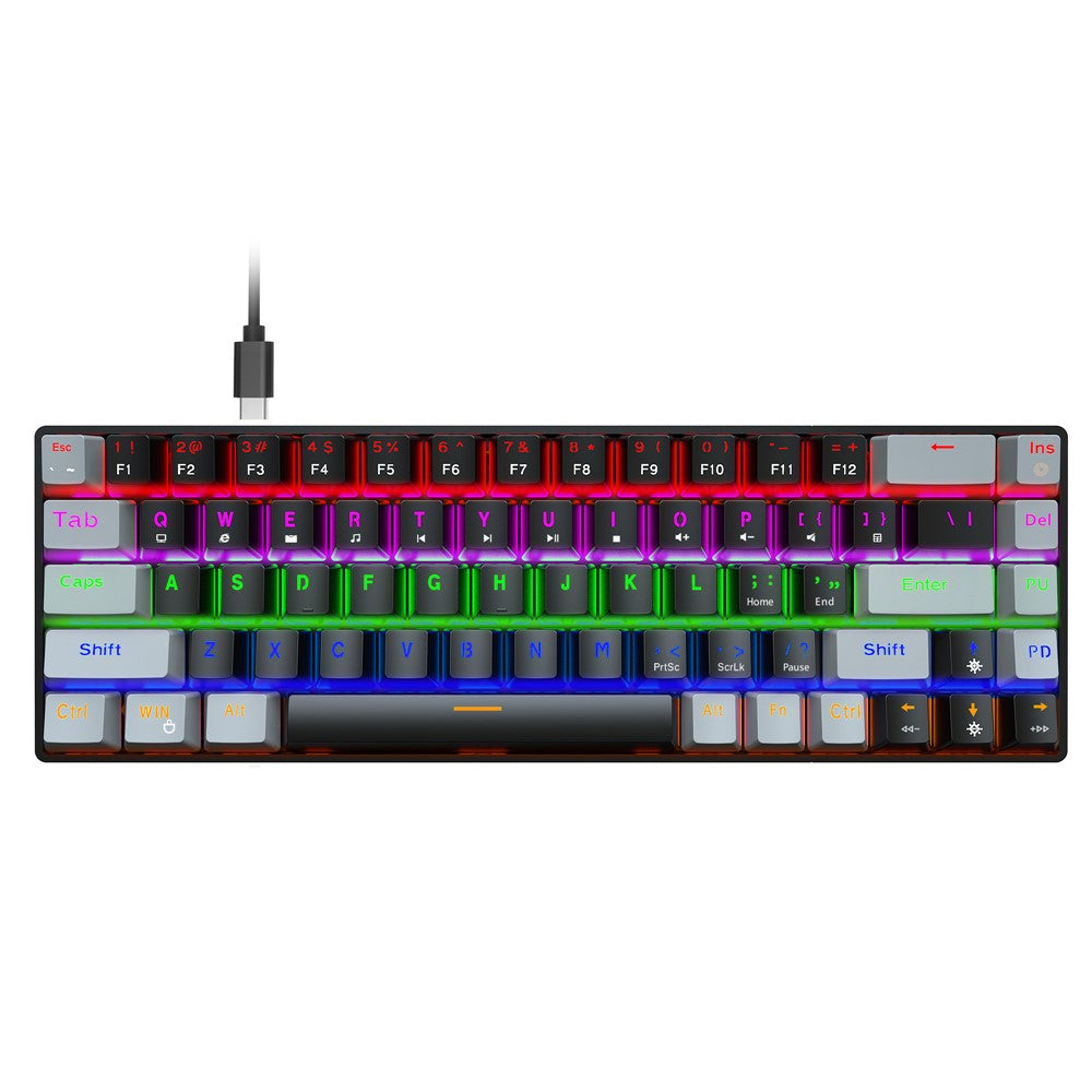 HXSJ V800 68 Keys Mechanical Keyboard with Backlit for Gaming Office