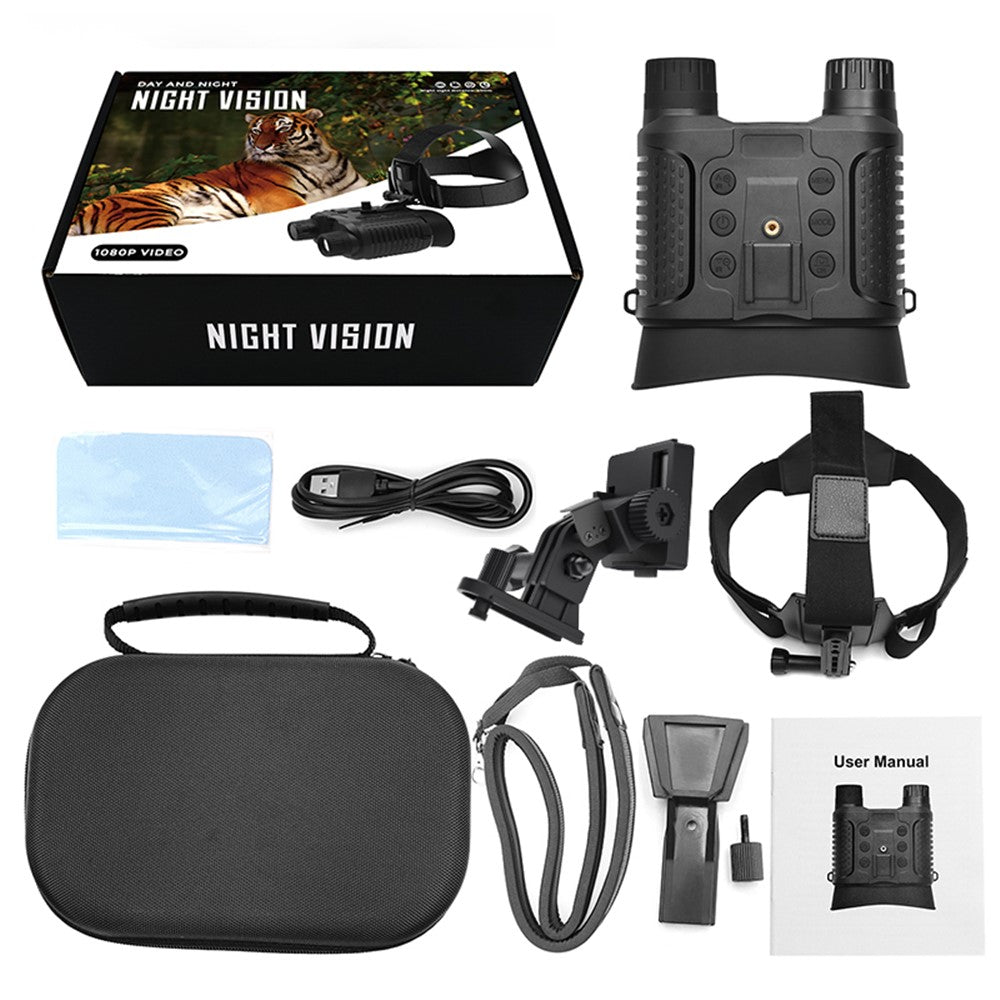 NV8160 Head Mounted Night Vision 8X Digital Zoom Hands-free Tactical Helmet Goggles 1080P HD Infrared Binoculars