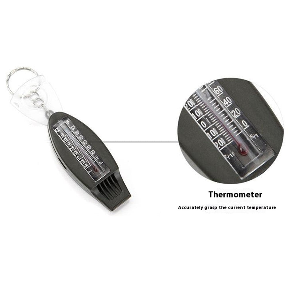 AOTU Multifunction 4 In 1 Survival Tool Whistle Compass Glass Magnifier Thermometer