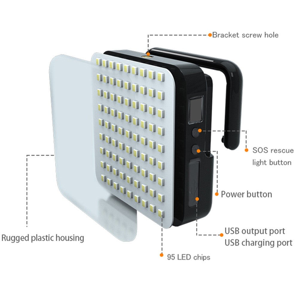 Portable LED Spotlight Work Light Outdoor Camping Fishing Repairing Lighting with 4 Modes