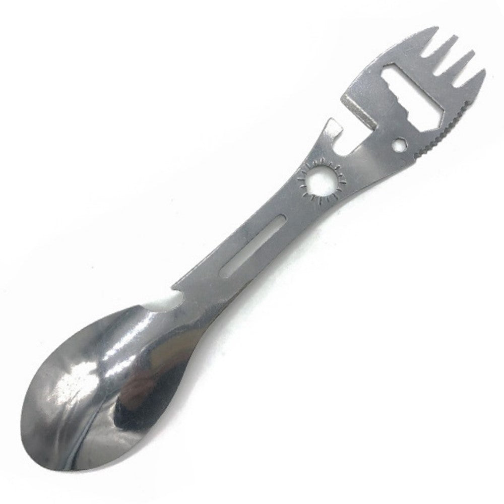 Stainless Steel Camping Spoon Fork Knife Wine Bottle Opener (BPA-Free, No FDA Certified)