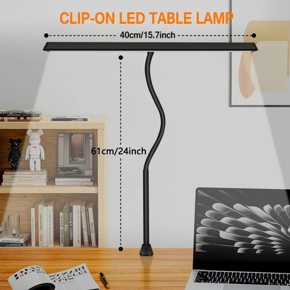 Touch Dimmable LED Desk Lamp for Office Home Eye-Caring Table Light with Adjustable Gooseneck