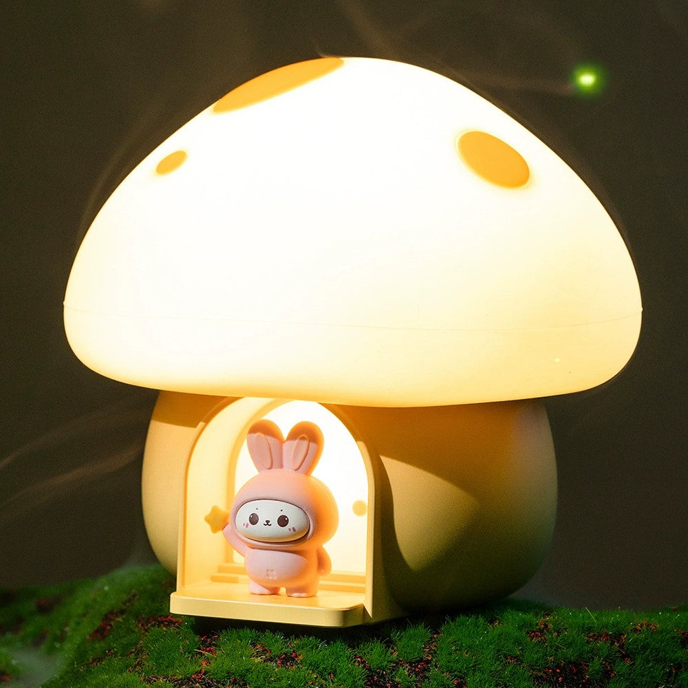 TW-L94 Cute Mushroom Shape Night Light for Kids Room Touch Control Silicone Bedside Table Lamp with Timer