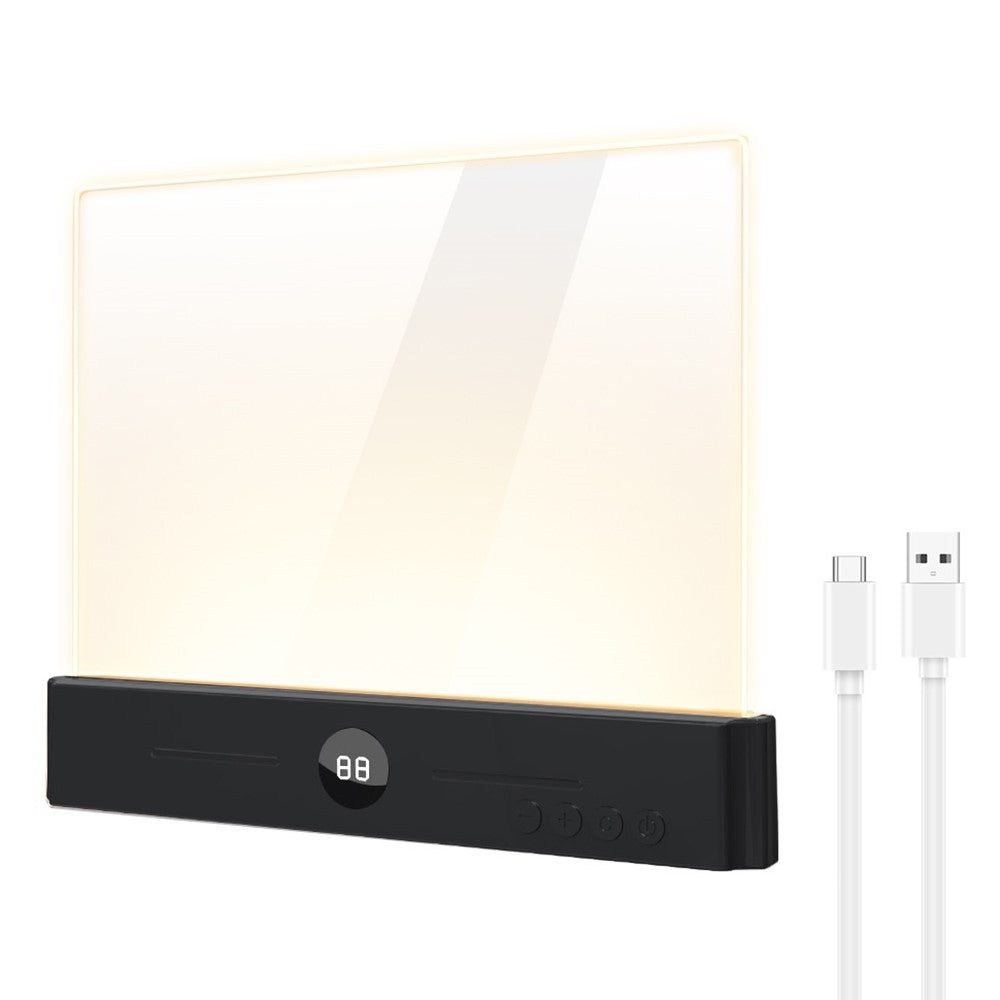 YSJ-019 Clear Acrylic Panel Flat Book Light Eye Care 3 Color Temperatures Stepless Dimming LED Bedside Lamp with Timer