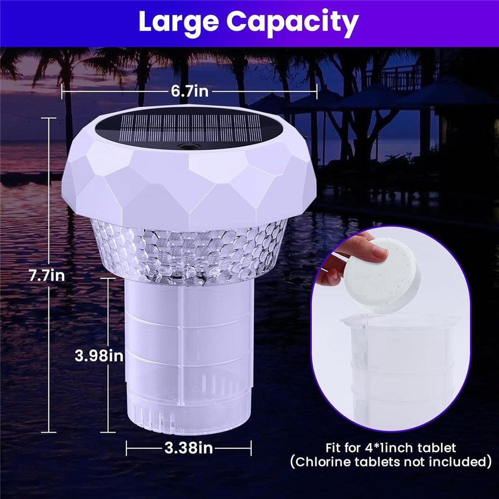 Solar Powered Disinfection Pool Light LED Floating Fountain Lamp Landscape Decoration with Remote Control