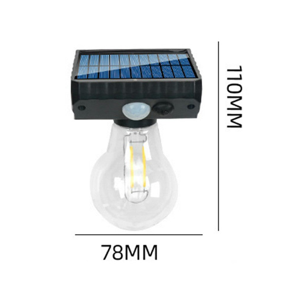 Single Solar Tungsten Filament Bulb Light Outdoor Motion Sensor Wall Light Solar Powered LED Lamp