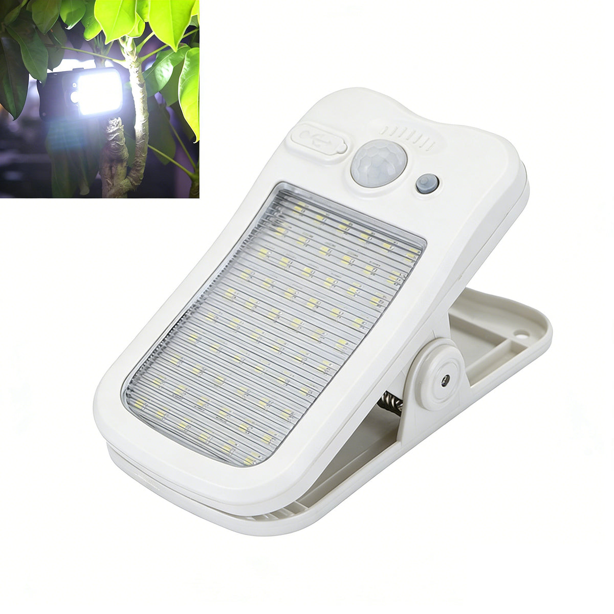 Clip-on Solar Light IP44 Waterproof 60-LED Motion Sensor Wall Lamp for Outdoor Garden