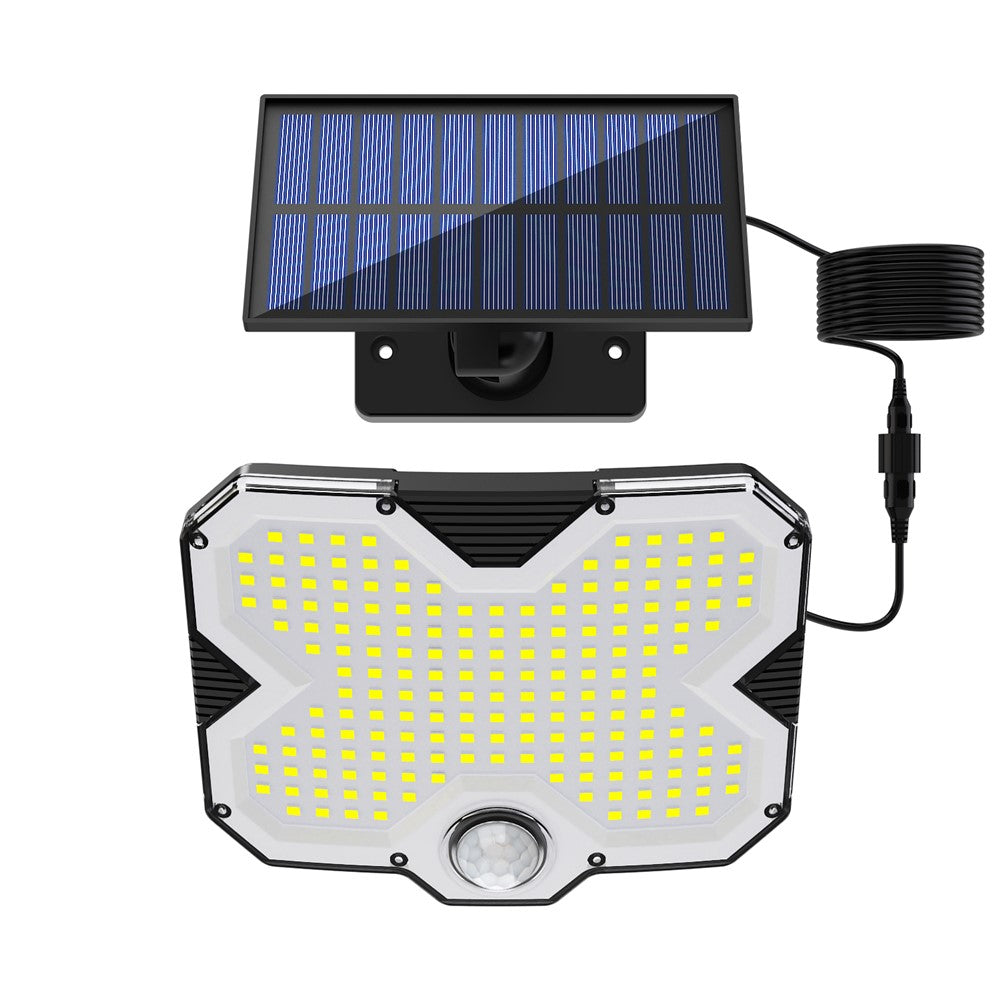 TG-TY17201 Solar Motion Sensor Wall Light 180 LED Remote Control 3 Modes Wall Lamp for Garden Patio