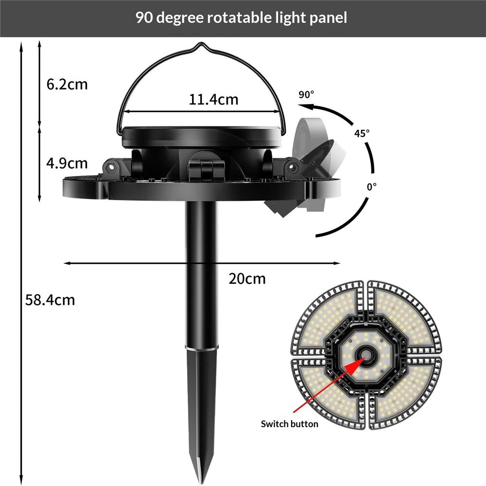 YY-53041 Outdoor 304 LED Solar Round-Shaped Driveway Lights Adjustable Angle Garden Pathway Illumination Parking Spotlights