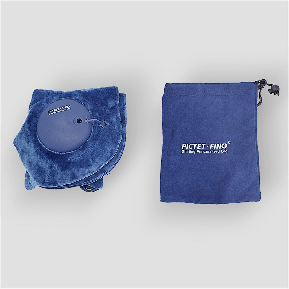 PICTET.FINO RH80 U-Shape Portable Press Inflatable Pillow Camping Travel Nap Neck Cushion with Storage Bag