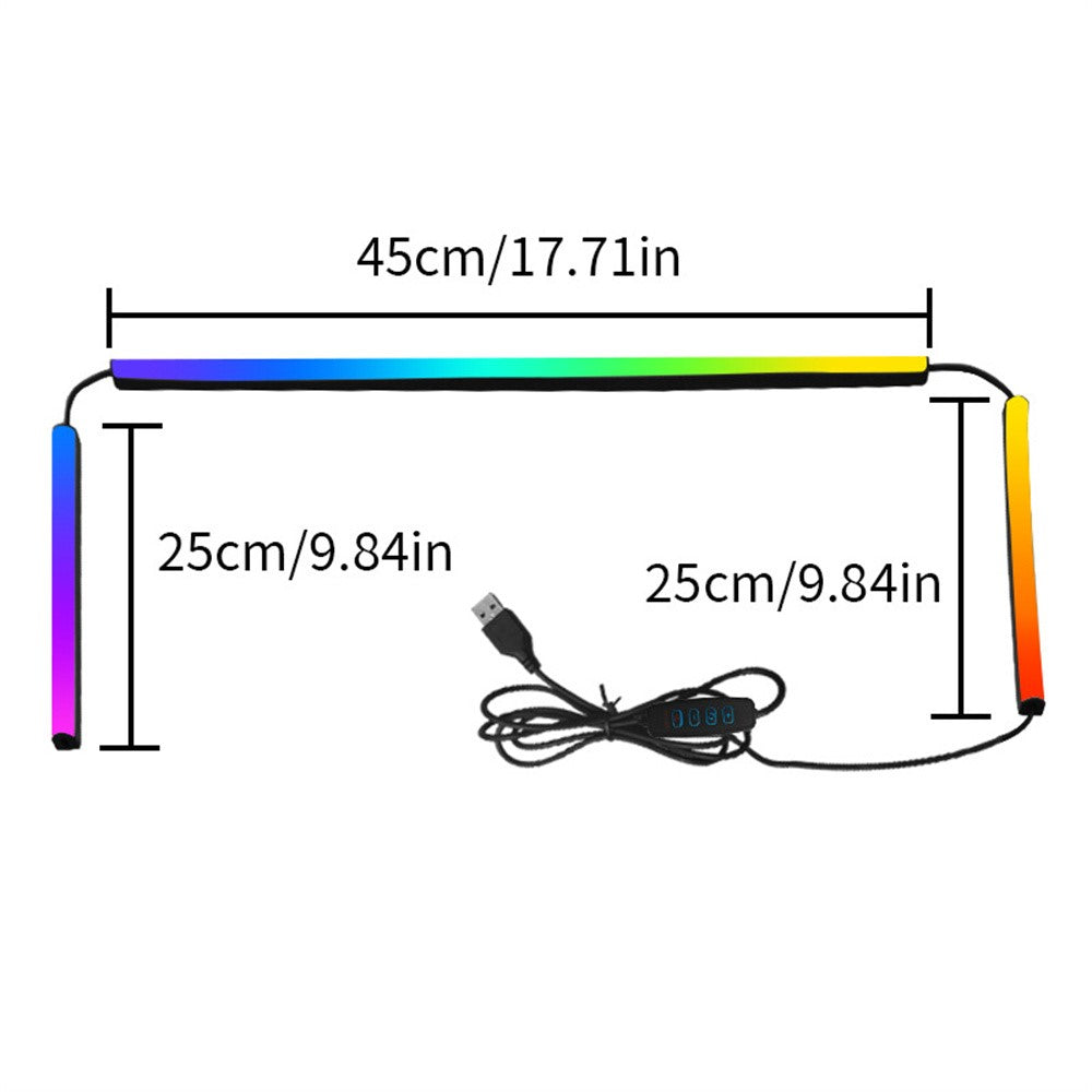 KBB-54 24 inch LED Gaming RGB Ambient Light Strip Silicone Flexible Stick-on Lamp with Wired / Remote / APP Control for Computer