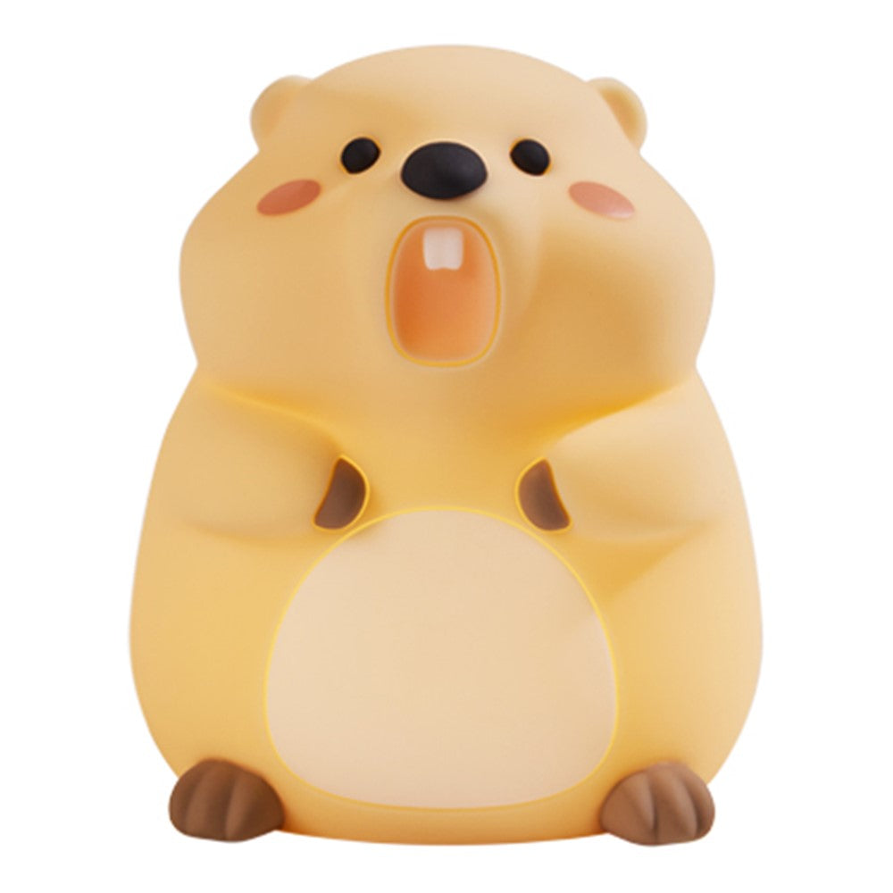 A077 Silicone Night Light Groundhog Shape 3-Level Touch Control 1200mAh 30min Timer
